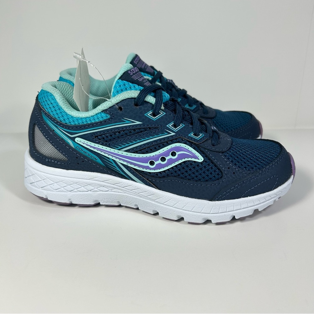 NEW Saucony Cohesion 14 Big Kids Lace Up Indoor Gym Sneakers Shoes; Youth Sz 1.5